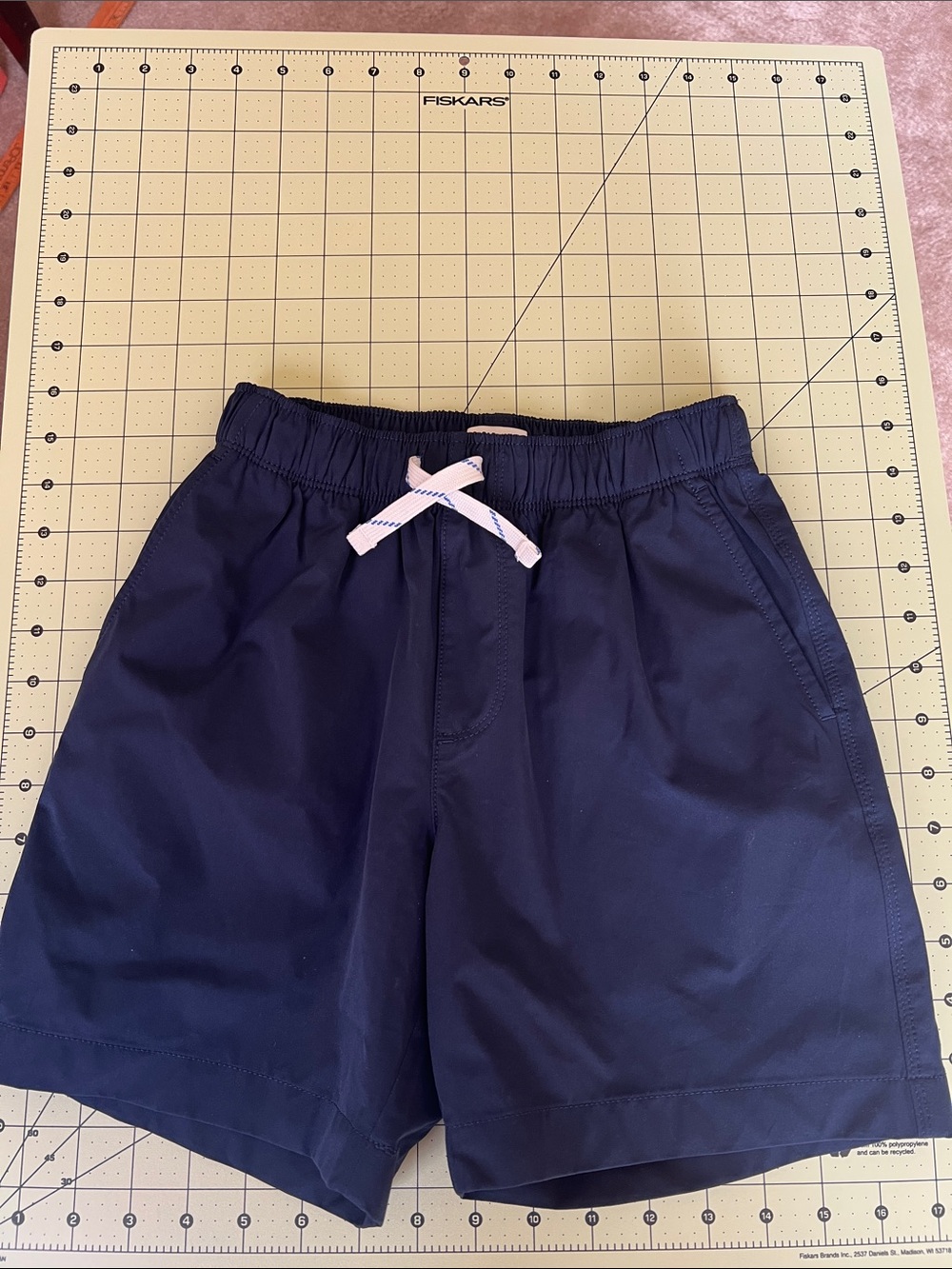 Crewcuts Navy Performance Elastic Waist Shorts with Drawstring